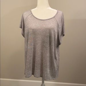 Vince Grey Cap Sleeve Crew Neck Tee Top